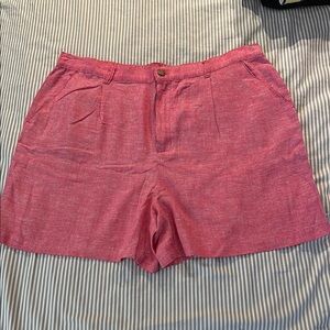 Women's Pink Casual Summer Shorts/Linen Blend SZ XL 16-18